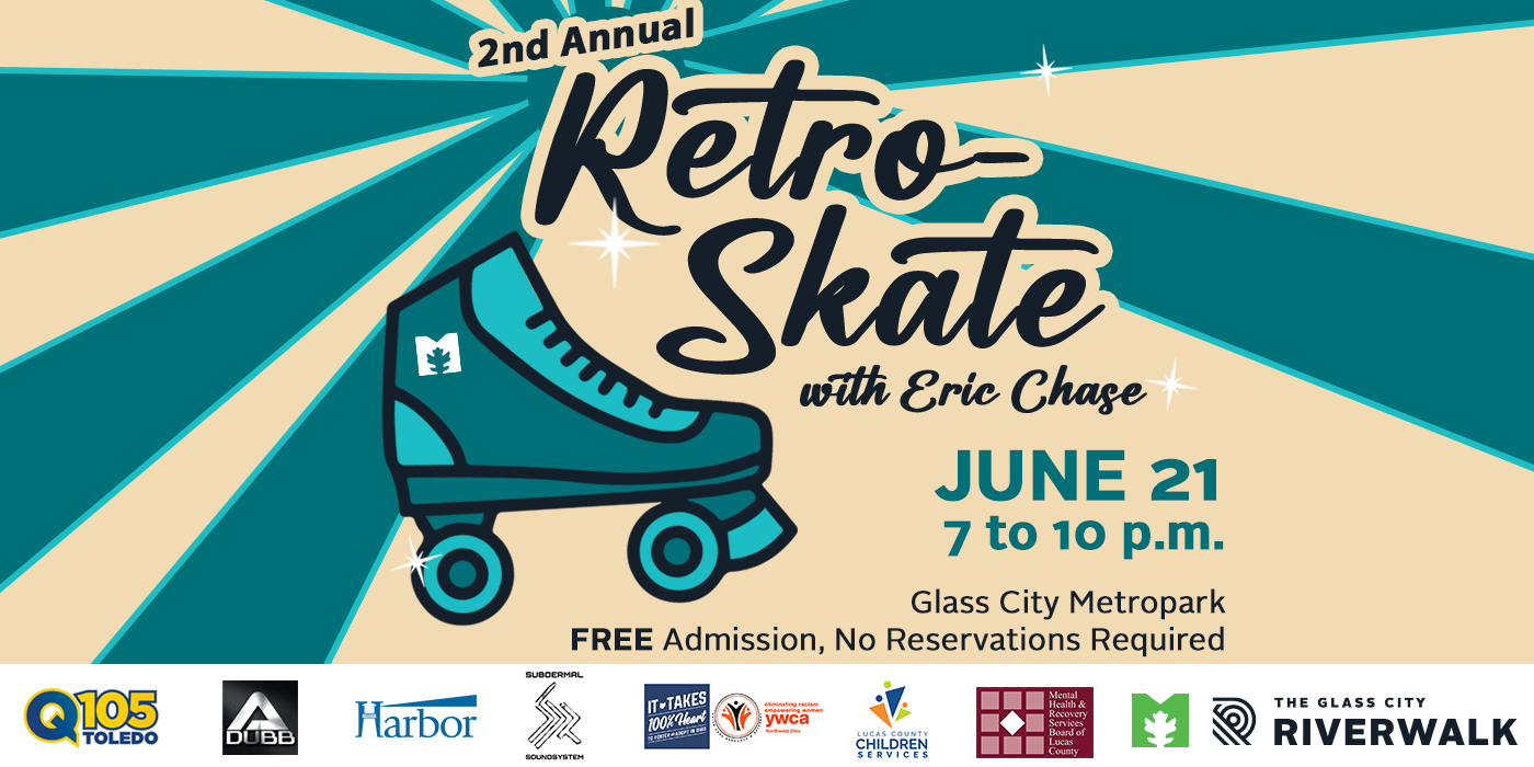 Come out to Glass City Metropark for the second annual Retro Skate Party with Q105's Eric Chase. This event is fun for all ages.